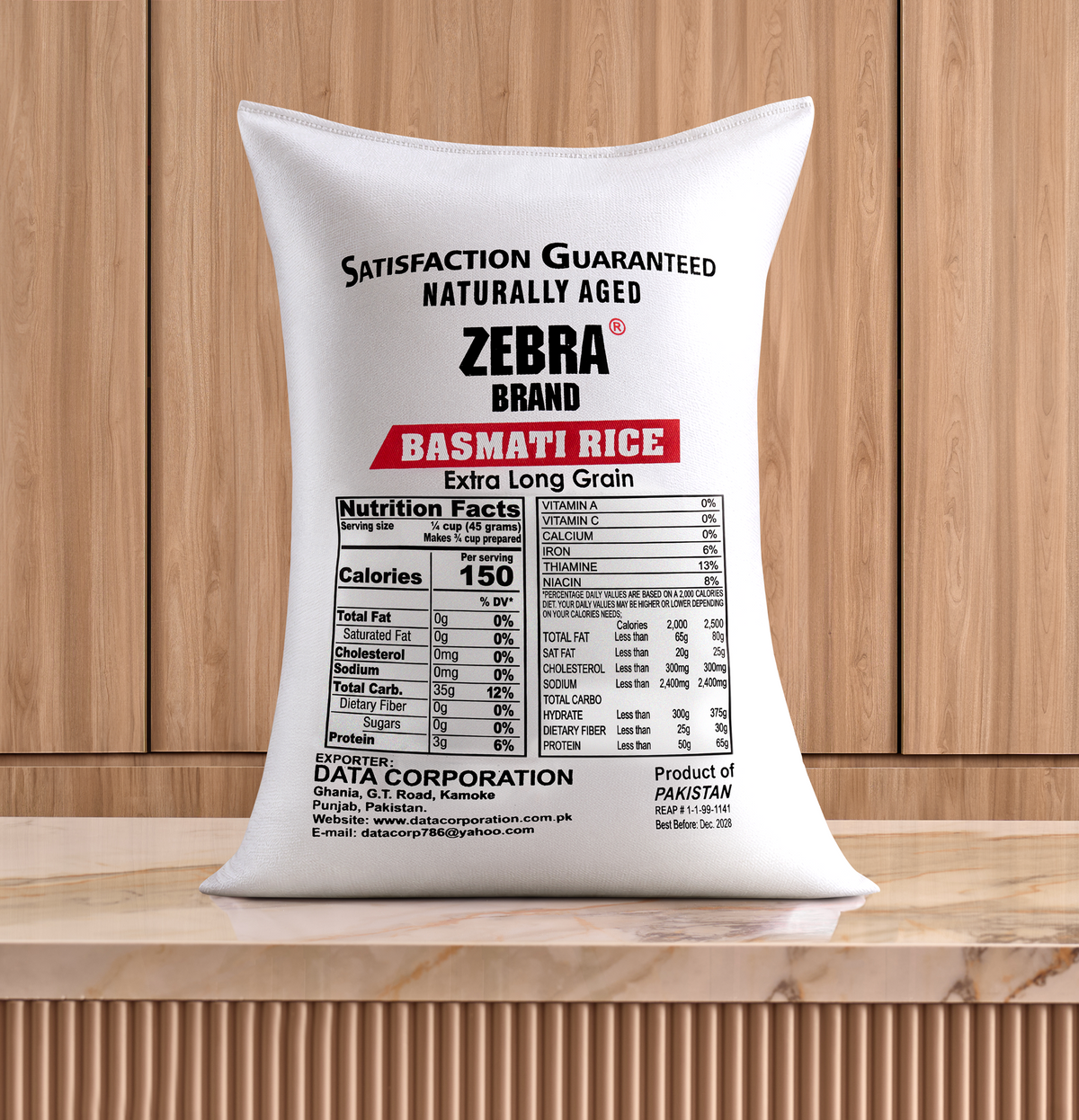ZEBRA Basmati Rice Extra Long Grain (40 Lb)