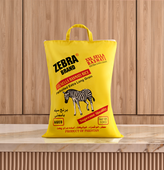 ZEBRA XXL Sella Basmati Rice Parboiled Extra Long Grain (10 kg)