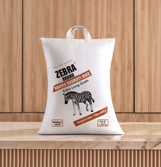 ZEBRA Brown Basmati Rice Extra Long Grain (10 lb)