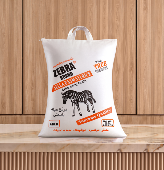 ZEBRA Sella Basmati Rice Extra Long Grain (10 lb)