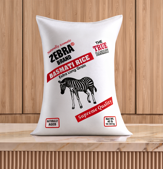 ZEBRA Basmati Rice Extra Long Grain (40 Lb)