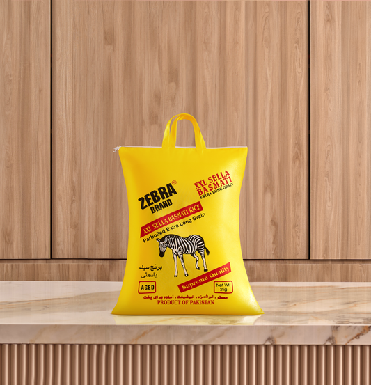 ZEBRA XXL Sella Basmati Rice Parboiled Extra Long Grain (2 kg)