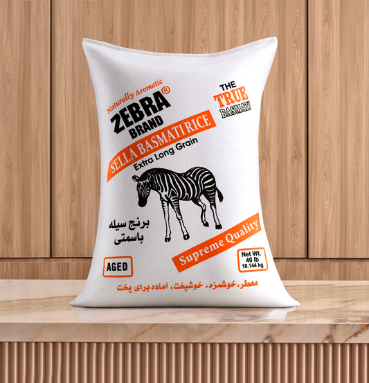 ZEBRA Sella Basmati Rice Extra Long Grain (40 lb)