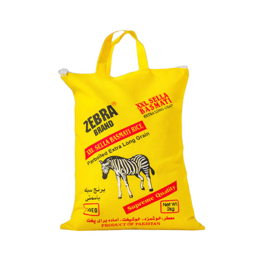 ZEBRA XXL Sella Basmati Rice Parboiled Extra Long Grain (2 kg)