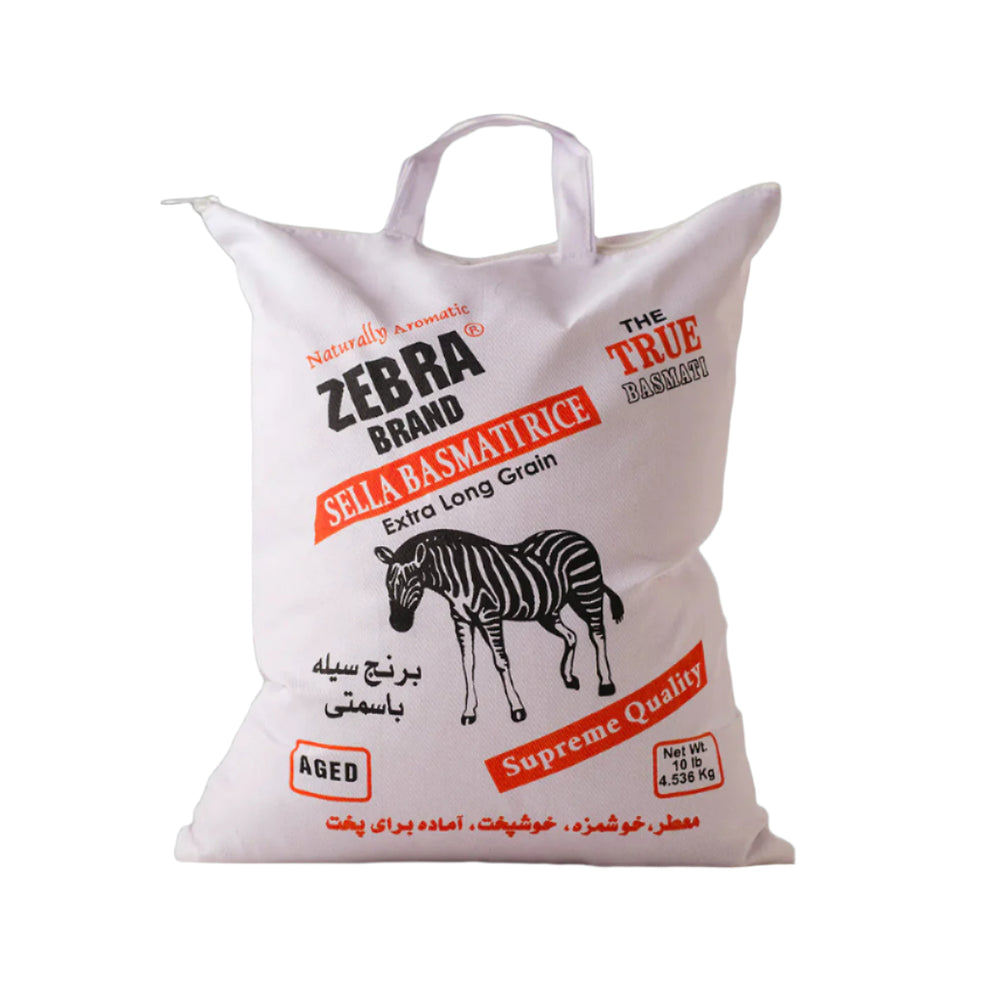 ZEBRA Sella Basmati Rice Extra Long Grain (10 lb) – Zebra Basmati Rice